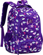 Girls Backpack - 17" Tall Large Elementary School Bag, Doubleday Collection, 24L Capacity, Dream Purple