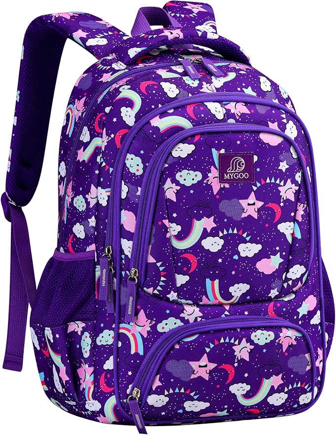 Girls Backpack - 17" Tall Large Elementary School Bag, Doubleday Collection, 24L Capacity, Dream Purple