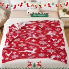 SeaRoomy Christmas Blanket, Ultra Soft Cozy Fuzzy Warm Reversible Knit Throw Blanket for Couch, Microfiber Lightweight Knitted Blanket Holiday Theme Home Christmas Decor (Reindeer, 51"×63")