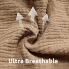 Muslin Crib Sheets for Boys Girls 100% Cotton Fitted Baby Crib Sheet 2 Pack Soft and Breathable for Standard Crib Mattress & Toddler Mattress 52x28in (Beige & Coffee)