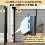 200" Retractable Baby Gates Extra Wide for Large Opening, 41" Extra Tall Retractable Dog Gate Pet Gates, Long Child Safety Mesh Gate with Fiberglass Rods for Stairs, Doorways, Hallways, Indoor/Outdoor