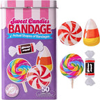 BioSwiss Bandages, Sweet Candies Shaped Self Adhesive Bandage, Latex Free Sterile Wound Care, Fun First Aid Kit Supplies for Kids and Adults, 50 Count