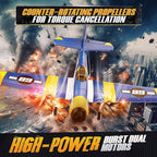 BEZGAR HQ089 RC Plane, Drones for Kids, 6-axis Gyro Remote Control Airplane, RC Helicopter, Easy Control for Beginners Toys with Colorful LED Navigation Lights