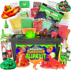 Original Stationery Dinosaur Slime Kit for Boys - Small Multicolor Original Style - Glow-in-The-Dark & Glitter DIY Slime Making Set with Lava, Blood & Dino Poop Effects