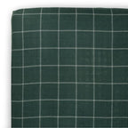 Little Unicorn Fitted Crib Sheet | 100% Cotton Muslin | Super Soft | Sized for Standard Baby Crib & Toddler Mattress | Machine Washable | 52” x 28” x 6” (Evergreen Plaid)