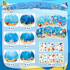 LINAYE 24 Sheets Ocean Stickers with Under The Sea Scenes, Make Your Own Sea Life Animal Fish Stickers, Ocean Summer Crafts Activities for Kids
