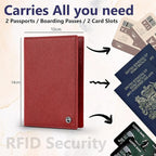2 Passport Holder - Travel Essentials, RFID Blocking Wallet Credit Card Organiser, Plain Accessories Slim Cover For Men & Women