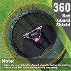 14FT 12FT 10FT 16FT Trampoline with Safety Enclosure, Anti-Rust Coating – ASTM Certified, Heavy-Duty Outdoor Trampoline with Ladder – for Kids & Adults