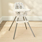 Regalo High Chair with Jelly Bean Seat Pad for Babies and Toddlers, Award Winning Brand, Removable Oversized Tray with Cup Holder, Five Point Harness, White