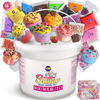 4 LB Milky Butter Slime Bucket Gift for Girls, FunKidz 64 FL OZ Huge Soft White Premade Scented Slime Kit Toy with 29 Variety Add-Ins Perfect Birthday Present for Kids Age 6+