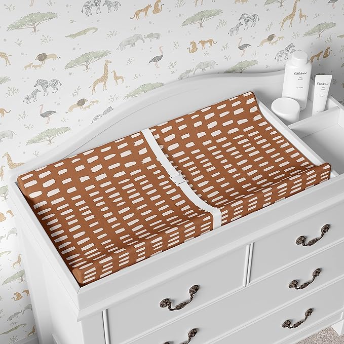 Baby Changing Pad Cover 2-Pack for Boys, Girls (Safari Adventure) - Premium Fitted Sheets Baby Diaper Changing Table Cover - Buttery Soft Cotton Blend