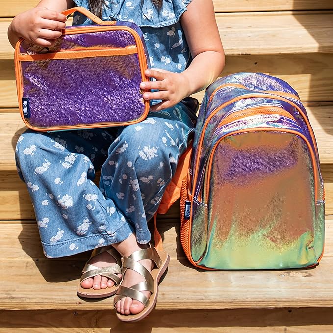 Wildkin 15-inch Kids Backpack – Durable, Padded, Adjustable for School & Travel - Orange Shimmer