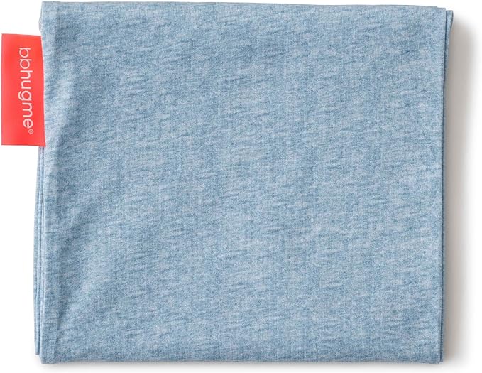 bbhugme Adjustable Nursing Pillow with Two Blue Melange Covers - Breastfeeding and Baby Support