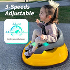12V Kids Bumper Car, Electric Baby Bumper Car for Toddlers with Remote Control, 3 Speeds - Yellow