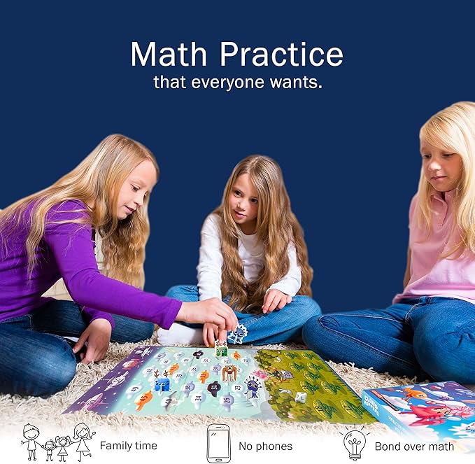 Cloud Hoppers Addition and Subtraction Game - Fun Math Board Game for 6-8 Year Olds, Easy to Play Educational Game for Kids at Home, Perfect STEM Toy Gift for Girls & Boys, Grade 1 & Up