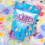 Tub Works® Lil' Bursts™ Mini Bath Bombs for Kids, 90 Count, Rainbow | Nontoxic | Tiny Kids Bath Bombs with A Burst of Color, Foam & Bubbles | Customize Toddler Bath with 7 Colors | Make Bathtub Art