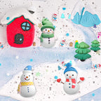 LAWOHO Build a Snowman Kit - 500ML Crystal Slime, Clay & Christmas Charms, Snowman Crafts for Kids, Stocking Stuffers for Adults, Slime Party Favors Kit