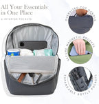 RED ROVR Roo Lightweight 1 LB Diaper Bag Backpack | 11 organizational pockets| Durable & Water-Resistant (Charcoal)