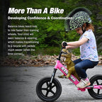 Strider 12” Sport Bike - No Pedal Balance Bicycle for Kids 1 to 4 Years - Includes Safety Pad, Padded Seat, Mini Grips & Flat-Free Tires - Tool-Free Assembly & Adjustments