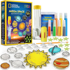 National Geographic Mega Space Activity Kit - Glow in The Dark Science Craft Kit for Kids with 100+ Pieces, Launch a Rocket, Create Glowing Constellations, Paint a Solar System & More