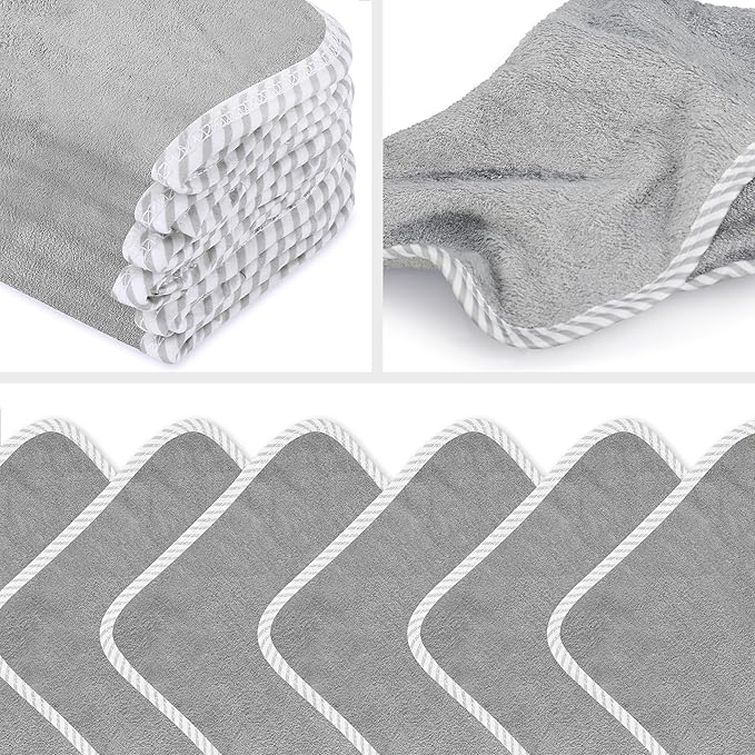 San Francisco Baby Washcloths for Newborn – Rayon from Bamboo Washcloths, Baby Wash Cloths Soft, Wash Cloths for Babies, Baby Wash Cloth – 6 Pieces, Gray