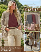 3 Pack Women's Nursing Long Sleeve Tops Breastfeeding Thermal Sweaters with Hidden Zipper Maternity Ribbed Shirts