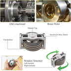 Brass Kinetic Spinning Top, Desk Fidget Toy for Adults, Stress Relief Toy for Office, Gray