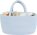 Diaper Caddy Organizer Cotton Rope Baby Basket Nursery Storage and Portable Tote Bag for Car Ideal Baby Shower Gifts and Registry Must-Have for Newborn Essentials Large blue