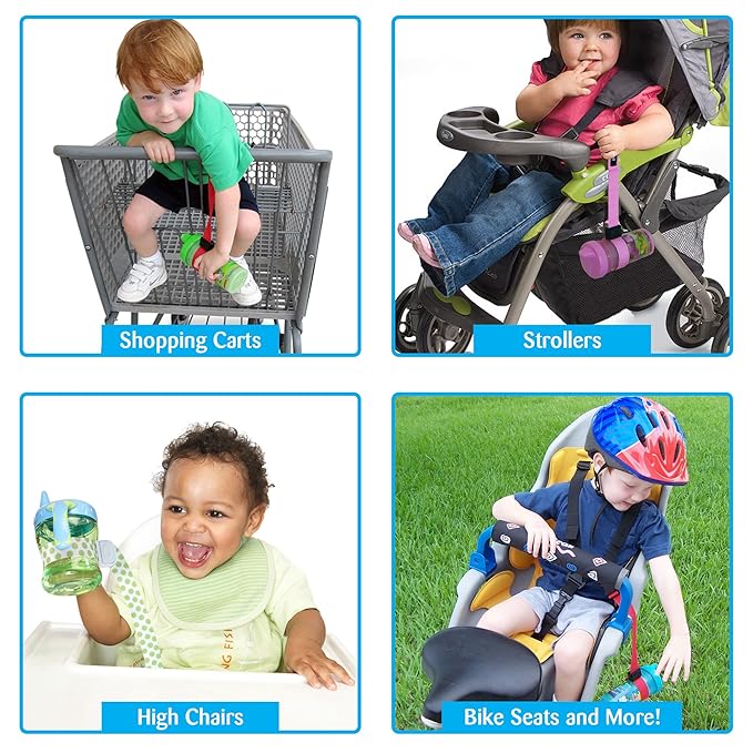 PBnJ Baby SippyPal Sippy Cup Holder Strap Leash Tether (Green Camo 2-Pack)