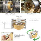 Kinetic Spinning Top Brass, Desk Fidget Toy for Adults, Stress Relief Toy for Office, Gold