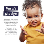 Pura Baby Wipes 3 x 60 per pack (180 Wipes) 100% Plastic-Free & Plant Based Wipes, 99% Water, Suitable for Sensitive & Eczema-prone Skin, Fragrance Free & Hypoallergenic, EWG, Cruelty Free (Pack of 2)