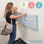 ECR4Kids Horizontal Wall-Mounted Changing Station, Baby Changer, Blue/Grey Speckled