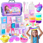 Unicorn Slime Making Kit for Girls - DIY Fluffy Slime Creation Kit with Super Birthday Party Favors