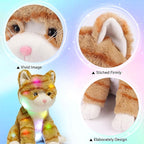 Hopearl LED Plush Kitty Lighting Up Stuffed Animal Cat Floppy Kitten Night Lights Glow in The Dark Birthday Festival for Kids Toddler Girls, Orange, 12.5''