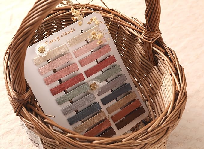 Hair Clips for Girls Women,Assorted 20Pcs Solid Colors Hair Accessories for All Age Girls Toddler Kids,Fully Lined Alligator Clips Handmade Barrettes By Fancy Clouds