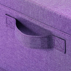 HOONEX Foldable Storage Bins with Lids, Pack of 2, Storage Boxes with 2 Carrying Handles and Sturdy Heavy Cardboard, 16.5" L x 11.8" W x 7.5" H for Shoes, Books, Clothes, Purple