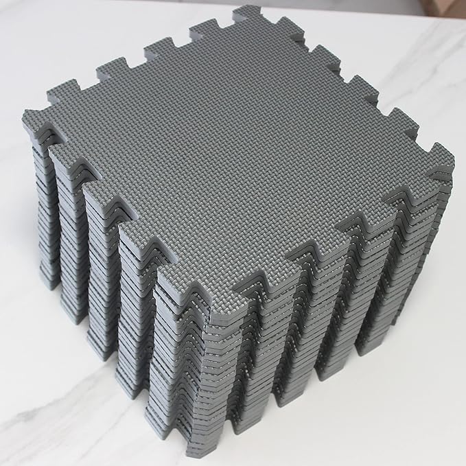 YIMINYUER® 25 Tiles (30cm×30cm×1cm Each Tile) Baby Soft Puzzle Play Mats, Kids Thick EVA Foam Floor, Toddlers & Children's Soft Interlocking Mat R12G301025