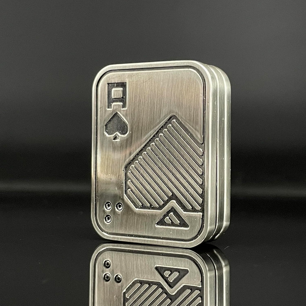 Metal Poker Fidget Slider EDC Adult Fidget Toys ADHD Tool Anxiety Stress Relief Toys Office Desk Toys Gifts for Boyfriend and Father (Three Layer AAA)