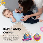 MioTetto Foam Floor Tiles for Kids - Non-Toxic Comfortable Baby Play Mat and Interlocking Foam Tiles, Fits with 74x74 Playpen Mat for Crawling & Development, Soft Play Mat for Babies 6-12 Months