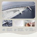 Pregnancy Pillow for Sleeping, Washable 100% Tencel Lyocell Cover, Adjustable H-Shaped Full Body Pillow for Side Sleepers, Silky Breathable, Cooling Maternity Pillow, Pregnancy Must Haves, Dark Blue