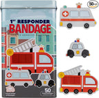 BioSwiss Bandages, First Responders Shaped Self Adhesive Bandage, Latex Free Sterile Wound Care, Fun First Aid Kit Supplies for Kids and Adults, 50 Count