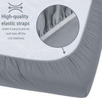 Baby Crib Sheets for Boys Girls, 2 Pack Fitted Crib Sheet for Standard Crib and Toddler Mattress, Soft Microfiber Baby Sheet 52x28x8in. (Cobblestone & Dark Gray)