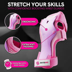 SKATEWIZ Skateboard Pads Protective Gear Set for Kids - Smash - Roller Skate Pads [6pc] - Elbow Pads Roller Derby and Knee Pads Kids Skating with Wrist Guards for Kids and Adults