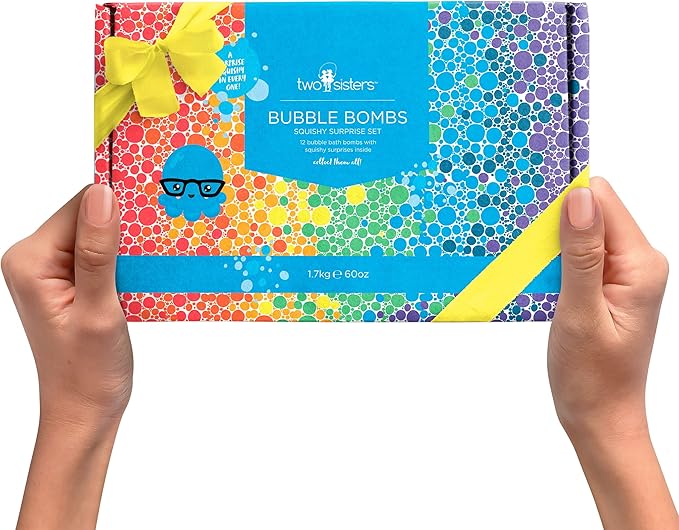 Squishy Bath Bombs for Girls & Boys with Surprise Toys Inside (6 Pack) - Large Bubble Bath Bombs & Hidden Figures, Gentle and Safe Fizzies, Made in USA, Gifts for Kids by Two Sisters