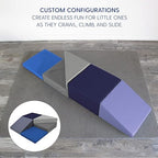 Factory Direct Partners 12366-NVPB SoftScape Playtime Corkscrew Climber for Infants and Toddlers, Colorful Beginner Soft Foam Structure for Indoor Active Play (5-Piece Set) - Navy/Powder Blue