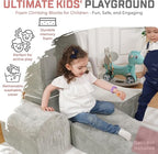 Foam Climbing Blocks for Toddlers 1-3 - Baby Climb and Crawl Activity Playset - Indoor Activity Play Structure for Toddlers - Foam Soft Play Set for Babies - Balls NOT Included - Gray