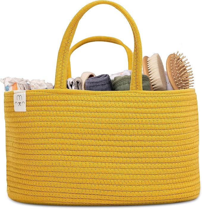 Natemia Baby Diaper Caddy Organizer - Baby Shower Basket for Gifts - Nursery Storage for Diapers, Wipes, Breast Pump - Portable Organizer and Gift Bag - Newborn Essentials