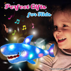 Cuteoy Light-up Singing Plush Shark LED Musical Stuffed Animal Adjustable Volume Lullaby Plushies Birthday Christmas Toy Gifts for Kids Toddler Girls, 13"