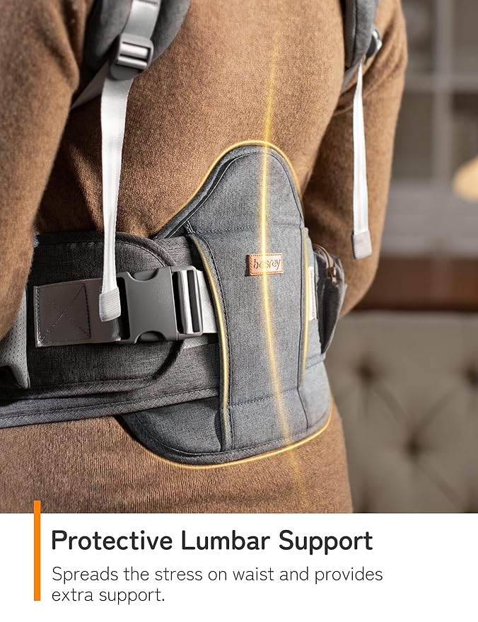 besrey Baby Carrier with Hip Seat Newborn to Toddler, Summer Mesh Front Facing Infant Carrier, Baby Body Holder Chest with Back Support, Front Back Pack with Strap for Men Women Hiking Lumbar Support