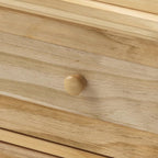 Homsee Baby Changing Table Dresser, 100% Solid Wood Infant Diaper Changing Station Combo, 9-Drawer Baby Nursery Dresser with Removable Tray for Children's Room Bedroom, Nature Color